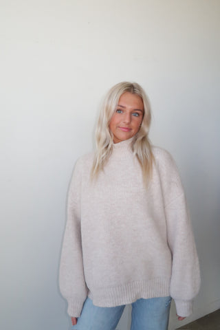 Oat Oversized Mock Neck Sweater