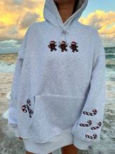 Load image into Gallery viewer, Grey Gingerbread Recipe Christmas Embroider Hoodie
