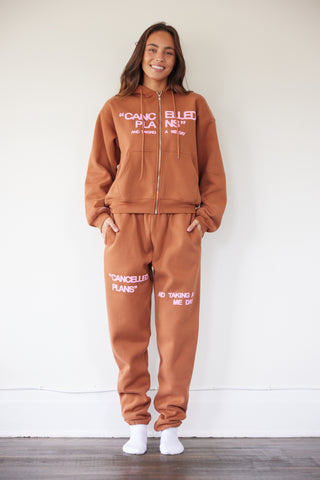 The Mayfair Group "Canceled Plans & Taking A Me Day" Zip-Up Hoodie