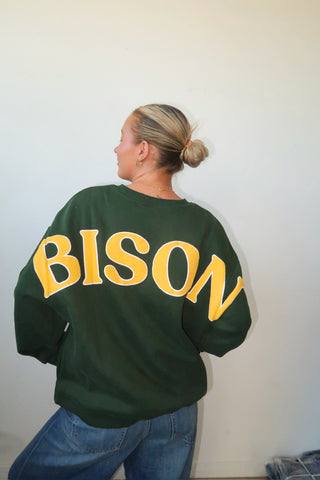 Green NDSU Bison Crewneck
