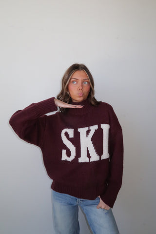 Burgundy Ski Knit Sweater