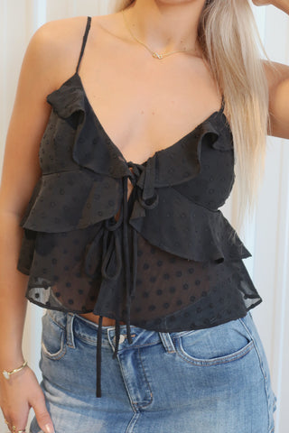 Black Polka Dot Tank Top