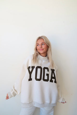*PRE-ORDER* - Pilates/Yoga Reversible Mock Neck Sweatshirt - Ash Grey & Brown
