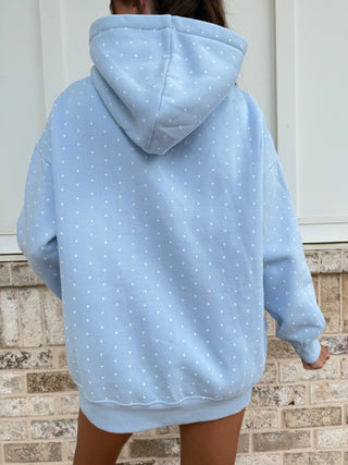 Light Blue Polka Dot Hoodie