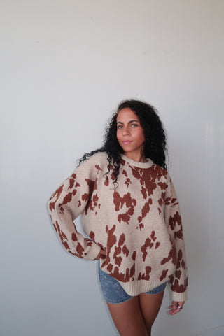 Cow Print Sweater