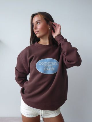 “Country’s Cool Again” Brown Crewneck