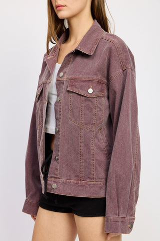 Berry Oversized Denim Jacket