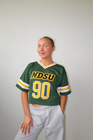 Green NDSU Bison Cropped Jersey