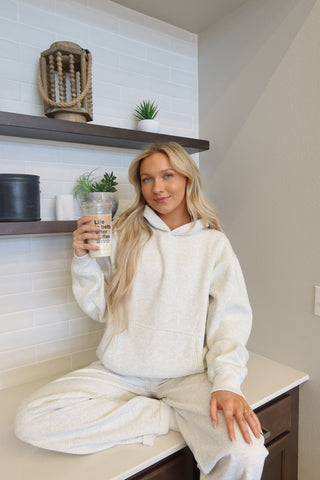 Heather White Staple Oversized Hoodie