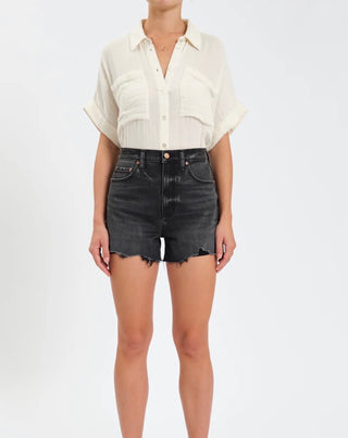 Daze Denim High Rise Black Night Life Vintage Knockout Shorts