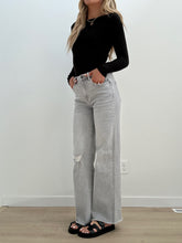 Load image into Gallery viewer, Mica Grease High Rise Wide Leg With Raw Hem
