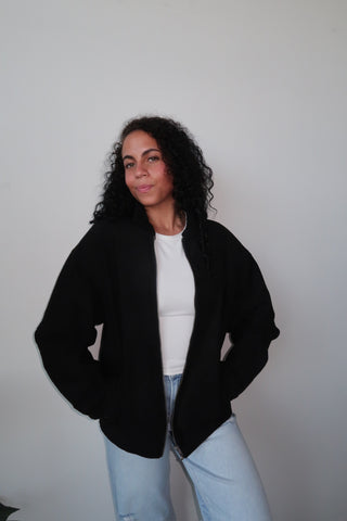 Black Oversized Suede Jacket