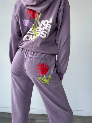 The Mayfair Group "You Deserve Flowers" Wide Leg Sweatpants