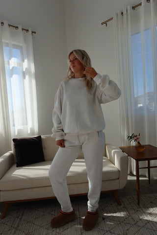 Heather White Staple Joggers