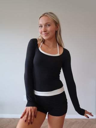 Flow Layer Long Sleeve - Black/White