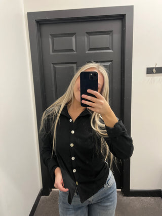 Black Button Up Blouse