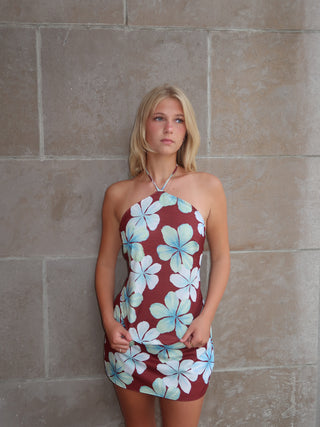 Floral Halter Tie Top