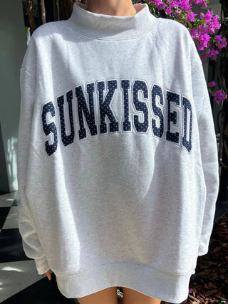 Polka Dot SUNKISSED Mockneck Sweatshirt