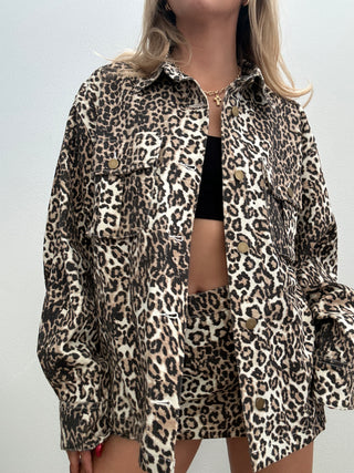 Leopard Print Denim Shacket