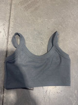 Dark Grey Ribbed Bra Top