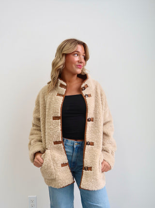 Tan Sherpa Shearling Coat