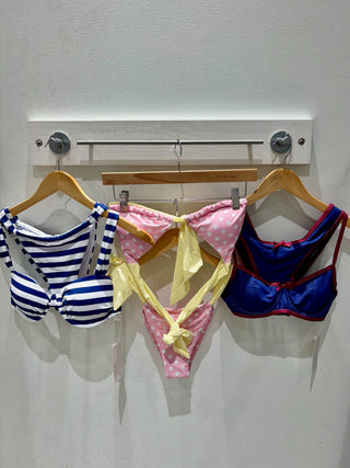 Navy and White Stripe Bikini Bottom