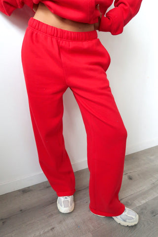 Red Staple Wide Leg Sweatpants