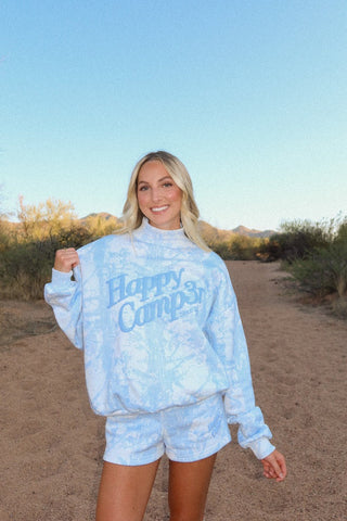 Happy Camp3r Blue Camo Mockneck Sweatshirt