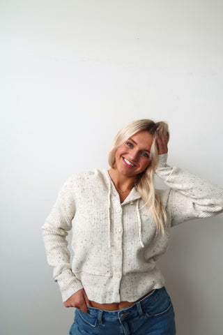Speckled Knit Hoodie