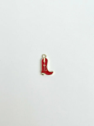 Red & Gold Cowboy Boot Charm