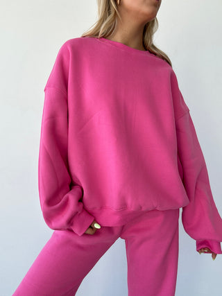 Fuchsia Staple Oversized Crewneck