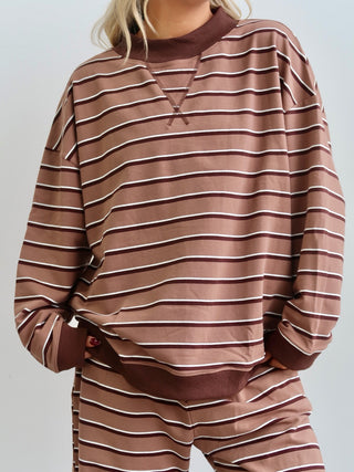 Brown/Espresso Striped Mockneck