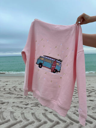 Blush Pink Embroider Van Star Hoodie