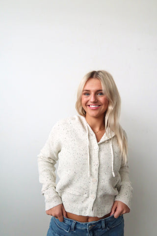 Speckled Knit Hoodie