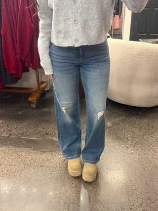 Hidden Mid Rise Dad Jeans - Logan