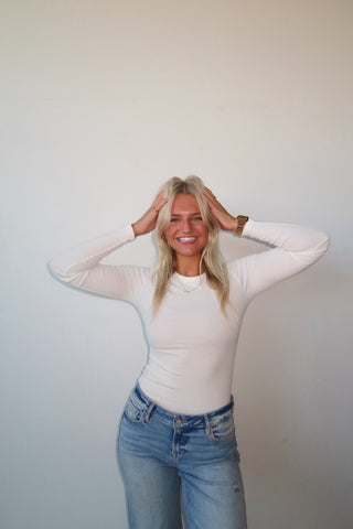 Ivory Long Sleeve Jersey T-Shirt