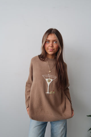 Tan Oversized Martini Sweater
