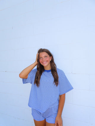 Royal Blue Striped T-Shirt