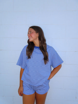Royal Blue Striped T-Shirt