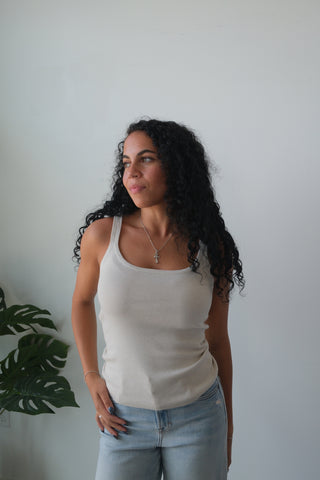 Cream Thread & Supply Knit Tank Top