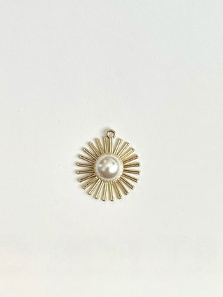 Gold Sun Pearl Charm