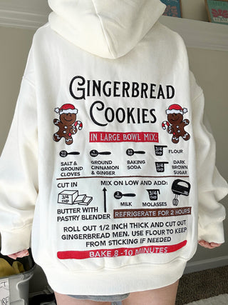 Ivory Gingerbread Recipe Embroider Hoodie