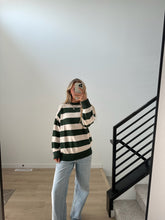 Load image into Gallery viewer, Green And Ivory Stripe Sweater
