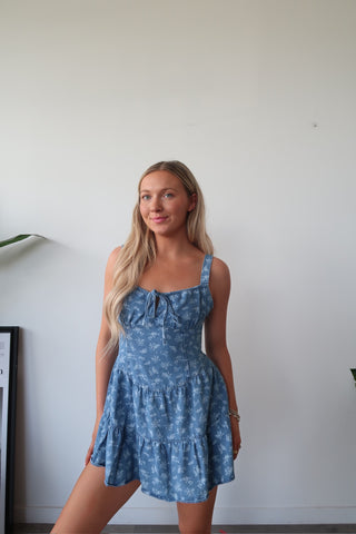 Denim Floral Dress