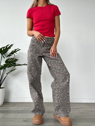 Hidden Leopard Alyx High Rise Baggy Jean