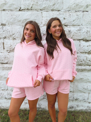 Light Pink Polka Dot Hoodie