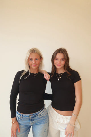 Black Crew Neck Jersey T-Shirt