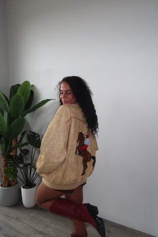 Mustard Yellow Horse Leather Jacket