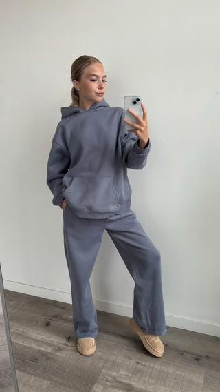 Regular French Blue Staple Wide Leg Sweatpants