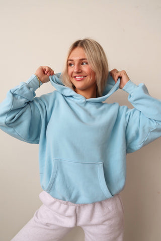 Daydreamer Solid Oversized Hoodie - Bluey